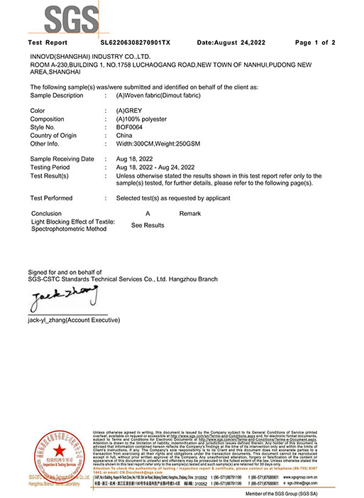 SGS lysblokkeringsfrekvens deteksjonsrapport